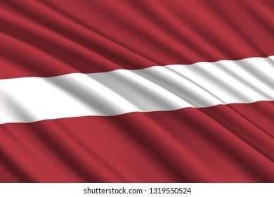 waving flag of Latvia. Vector illustration