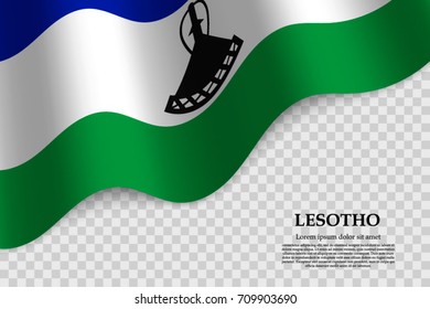 waving flag of Lesotho on transparent background. Template for independence day. vector illustration