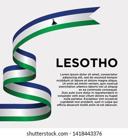 waving flag of Lesotho on white background. Template for independence day. vector illustration - Vector