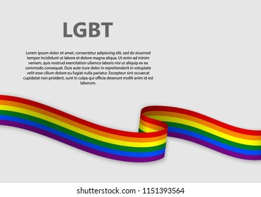 Waving Flag of LGBT, vector illustration