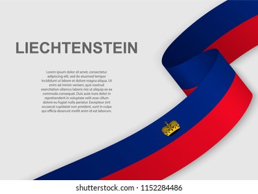 waving flag of Liechtenstein. Template for independence day. vector illustration