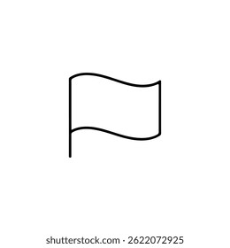 Waving flag line icon vector on white background