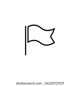 Waving flag line icon vector on white background