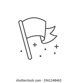 Waving flag line outline icon