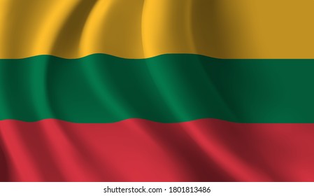 Waving flag of the Lithuania. Waving Lithuania flag