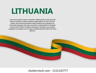 Waving Flag of Lithuania, vector illustration