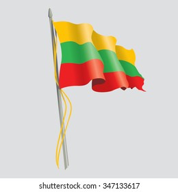 Waving flag of Lithuania vector illustration