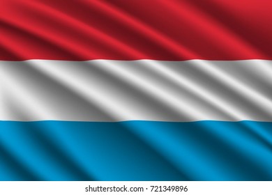 waving flag of Luxembourg on silk background