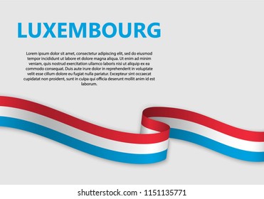 Waving Flag of Luxembourg, vector illustration
