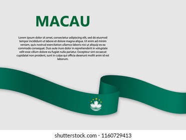Waving Flag of Macau, vector illustration