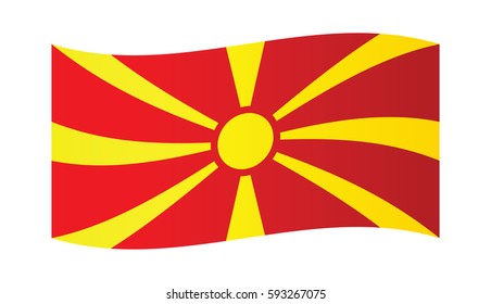 Waving flag of Macedonia.