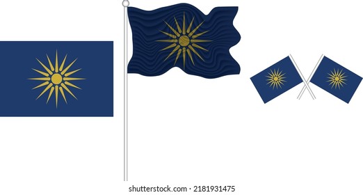 Waving Flag of Macedonian Empire on the white background vector and illustrator