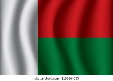 Waving  Flag of Madagascar. Madagascar Icon vector illustration eps10.
