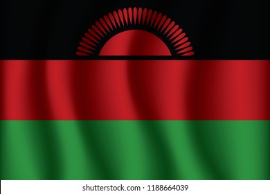 Waving  Flag of Malawi. Malawi Icon vector illustration eps10.