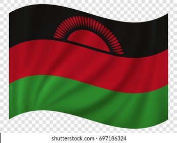 Waving Flag of Malawi. Vector illustration