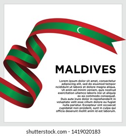 waving flag of Maldives on white background. Template for independence day. vector illustration - Vector