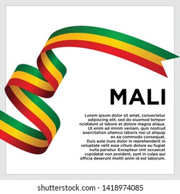 waving flag of Mali on white background. Template for independence day. vector illustration - Vector