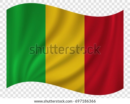 Waving Flag of Mali. Vector illustration