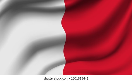 Bandera ondeadora de Malta. Bandera ondeando Malta