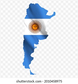 Waving flag Map Of Argentina with transparent background, vector illustration in eps file - Powered by Shutterstock - Get 15% off with code: PIKWIZARD15