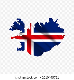 Indicador de ondeo Mapa de Islandia con fondo transparente, ilustración vectorial en archivo eps