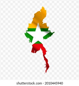 Waving Flag Map Myanmar Transparent Background Stock Vector (Royalty ...