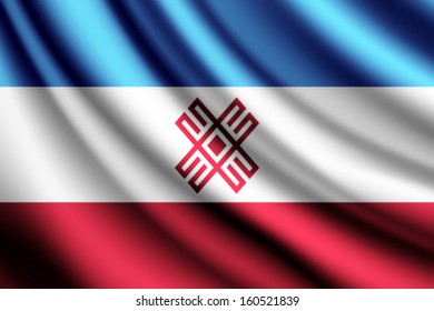 Waving flag of Mari El
