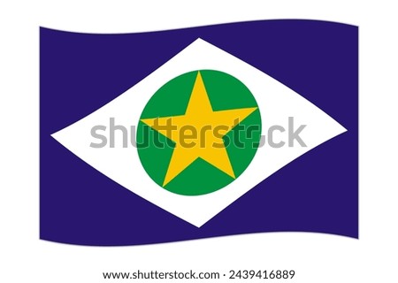 Waving flag of Mato Grosso. Vector illustration. Foto stock © 