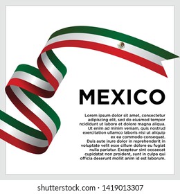 waving flag of Mexico on white background. Template for independence day. vector illustration - Vector