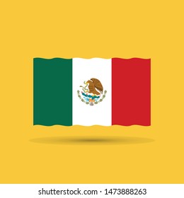 Waving flag of Mexico, vector mexican symbol