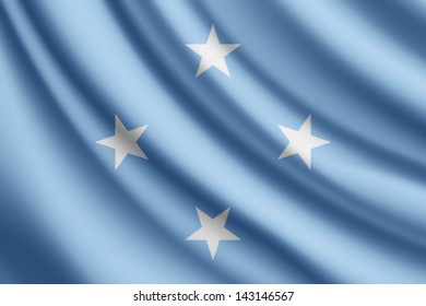 Waving flag of Micronesia, vector
