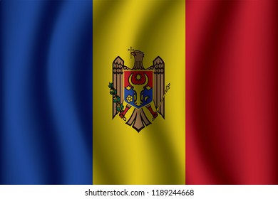 Waving Flag of Moldova. Moldova Icon vector illustration eps10.

