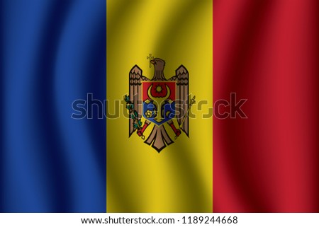 Waving Flag of Moldova. Moldova Icon vector illustration eps10.
