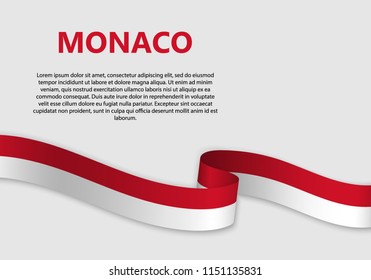 Waving Flag of Monaco, vector illustration