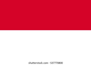 Waving flag of Monaco. Vector illustration of icon with red and white colors.