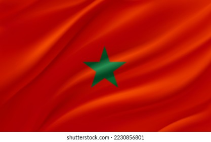 Waving flag of Morocco. 3d vector banner 