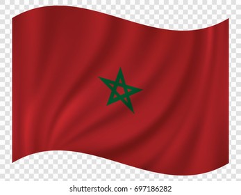 Waving Flag of Morocco. Vector illustration