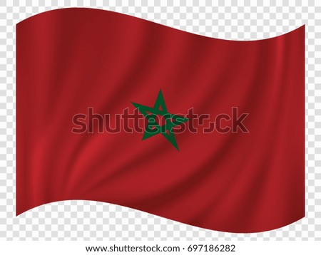Waving Flag of Morocco. Vector illustration