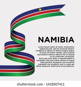waving flag of Namibia on white background. Template for independence day. vector illustration - Vector