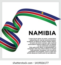 waving flag of Namibia on white background. Template for independence day. vector illustration - Vector