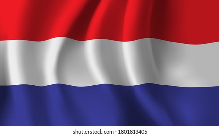 Bandera ondeadora de los Países Bajos. Bandera de los Países Bajos ondulada
