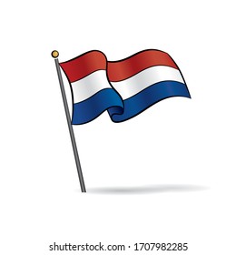 waving flag of Netherlands, Logo & Emblem, Vector illustration