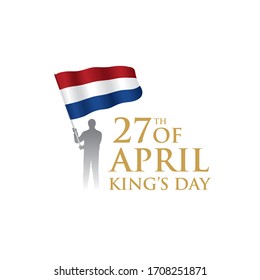 Waving flag of Netherlands, Logo & Emblem, Vector illustration