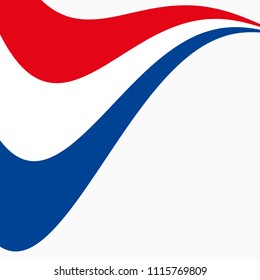 Waving Flag of Netherlands on a white background. 