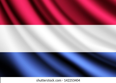 Waving flag of Netherlands, vector
