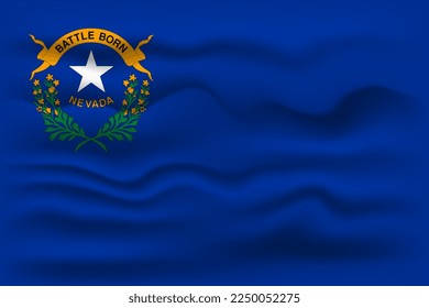 Waving flag of the Nevada state. Vector illustration.