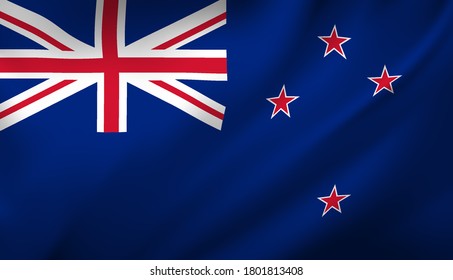 Waving flag of the New Zealand. Waving New Zealand flag
