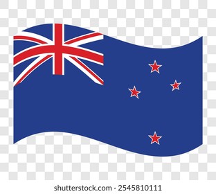 Waving Flag of New Zealand. Vector