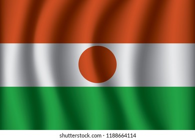 Waving  Flag of Niger. Niger Icon vector illustration eps10.