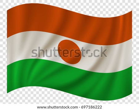 Waving Flag of Niger. Vector illustration